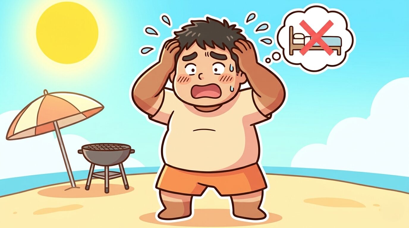 夏に日焼けして医療脱毛が施術NGになり絶望する100kgパパ|夏の脱毛開始は注意